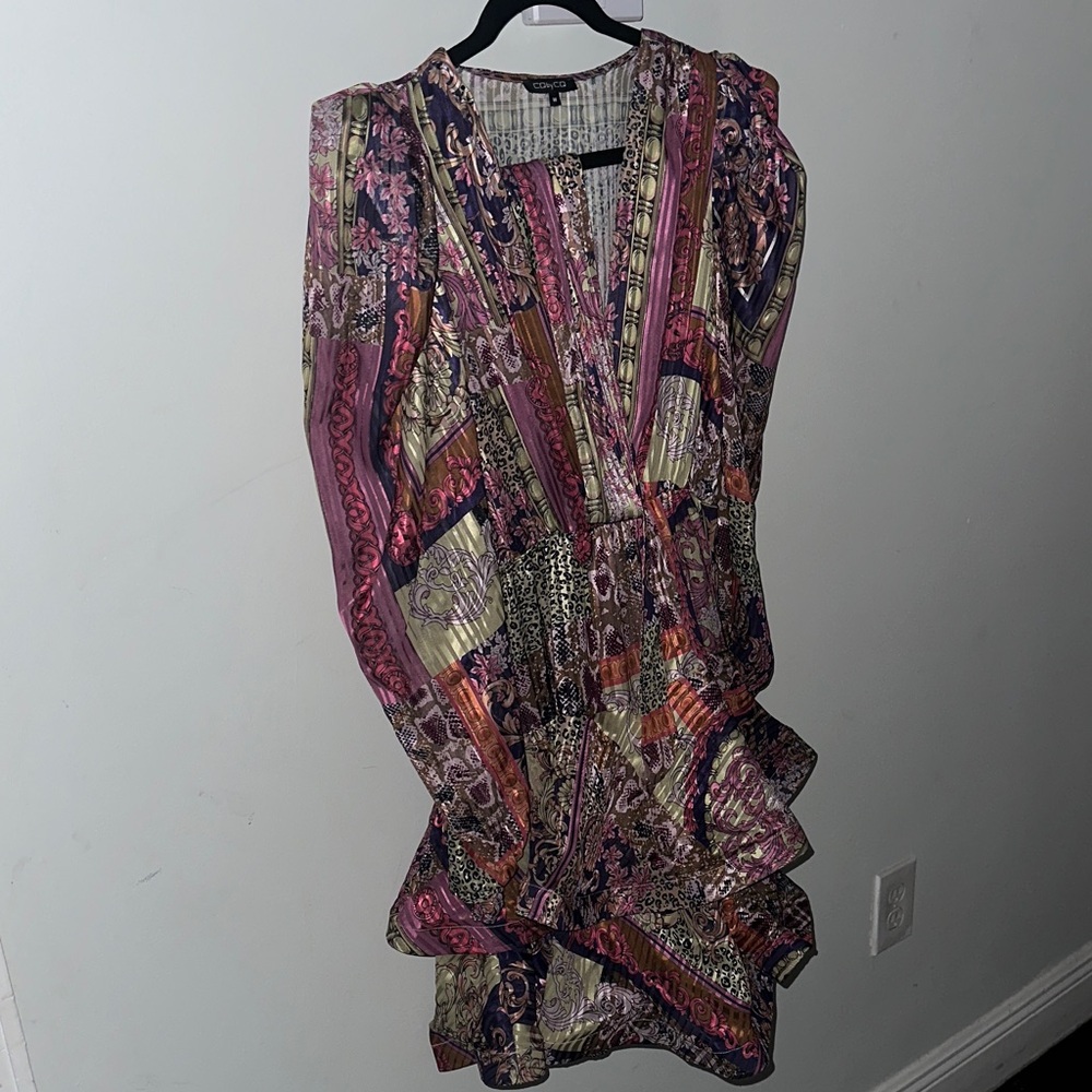 Colorful Patterned Mini Dress